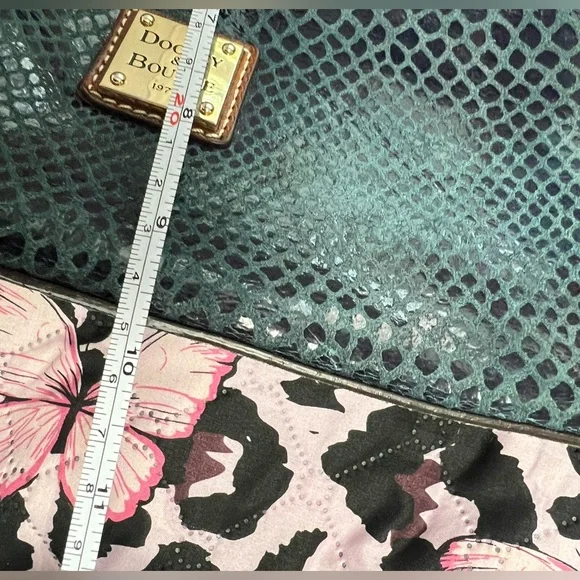 Dooney & Bourke Erica 90s Hobo Bag Snake Embossed Navy Blue Leather Suede Purse - Picture 9 of 11